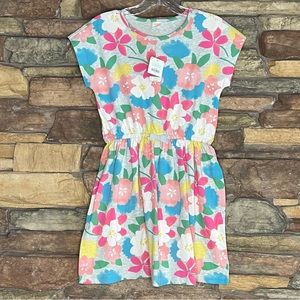 NWT Gymboree Girl’s Multicolored Floral Gray Dress Size L 10/12